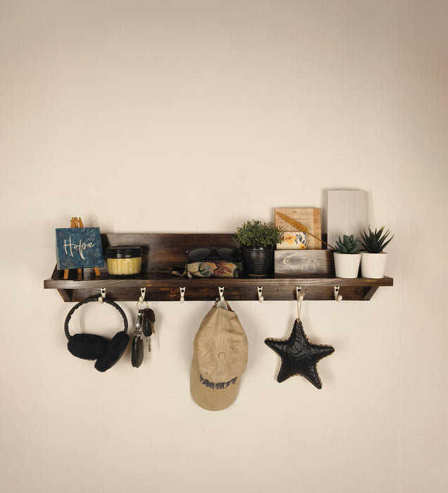 ANDRE Wooden Wall Organiser with Key Holders
