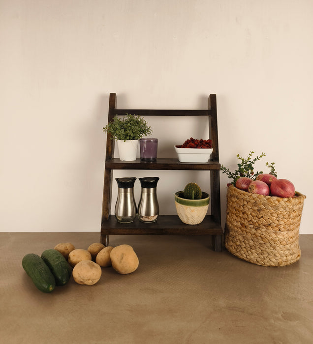 AMELIA Wooden Shelf 2 Step Ladder