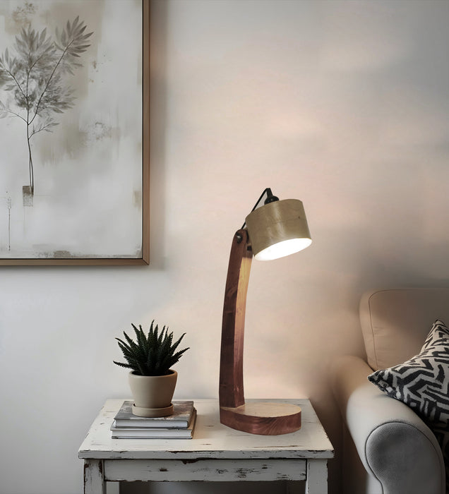 Alice Brown Wooden Table Lamp
