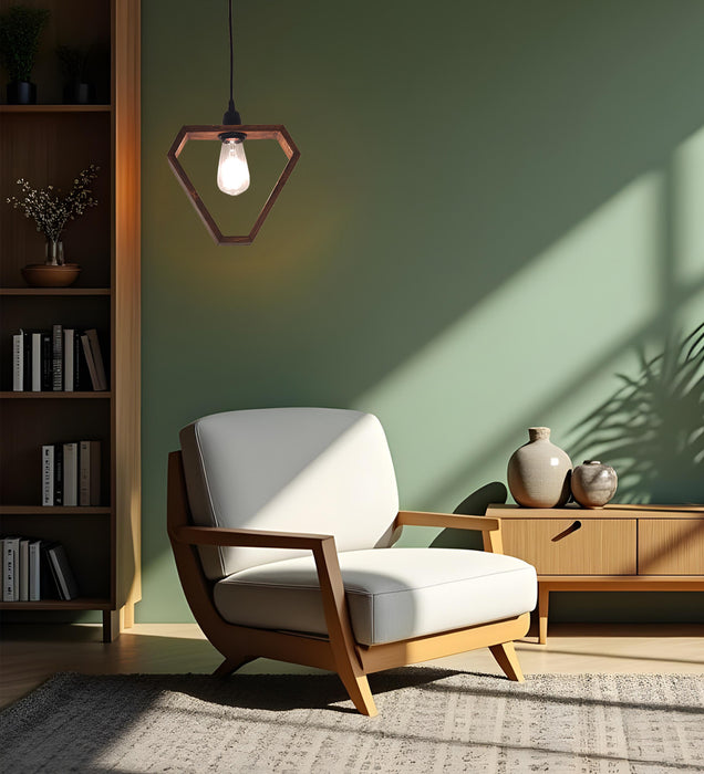 Clark Brown Wooden Single Hanging Lamp
