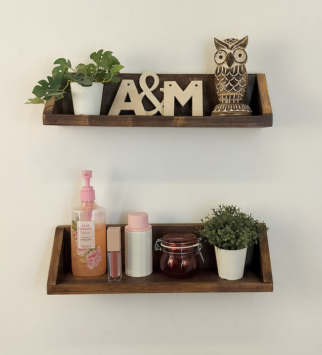 Daniel Set of 2 Wooden Wall Shelf Organiser