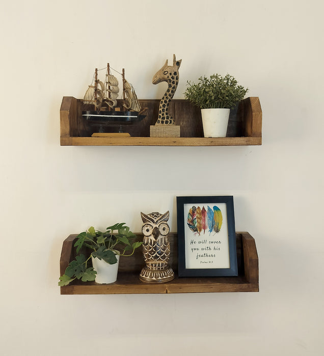 Diego Set of 2 Wooden Wall Shelf Organiser