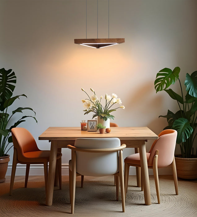 Trine Brown Triangular LED Hanging Lamp