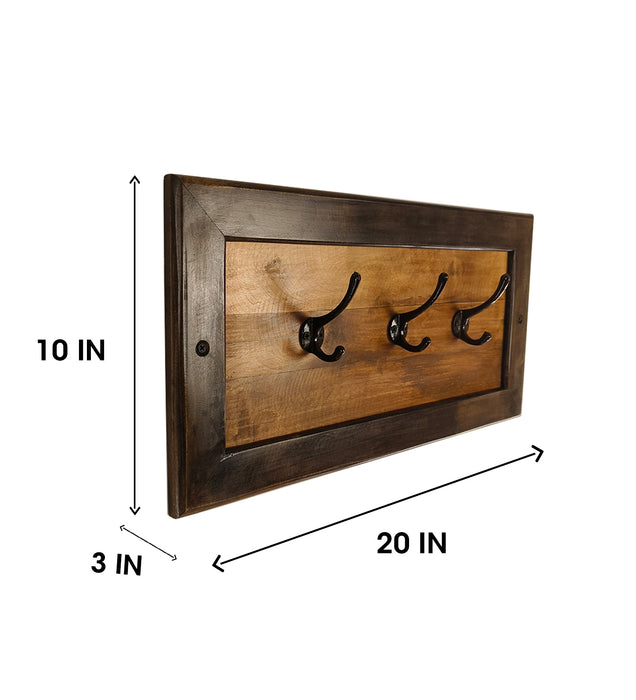 LESTER Wooden Wall Coat Hanger cum Key Holders