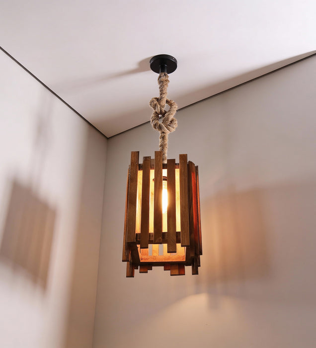 Palisade Brown Wooden Single Hanging Lamp