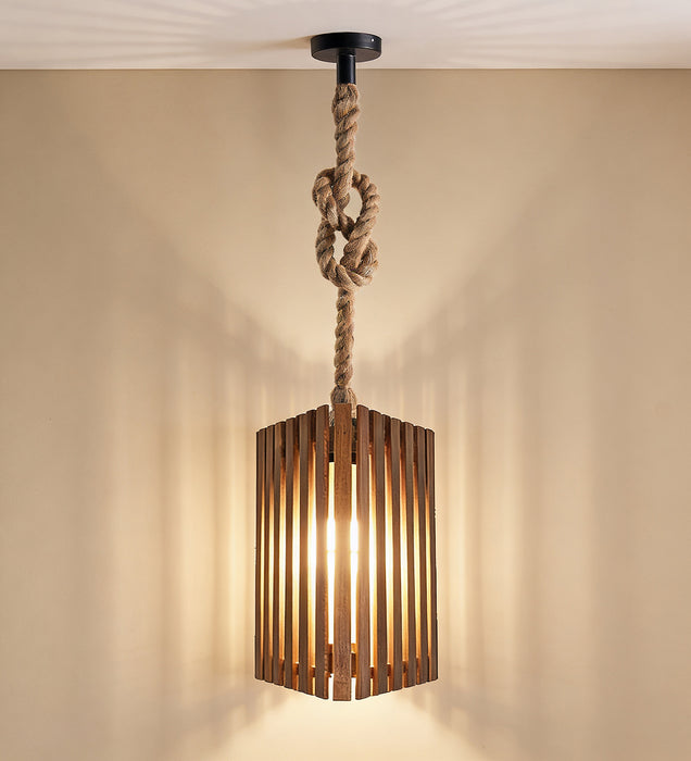 Trika Brown Wooden Single Hanging Lamp