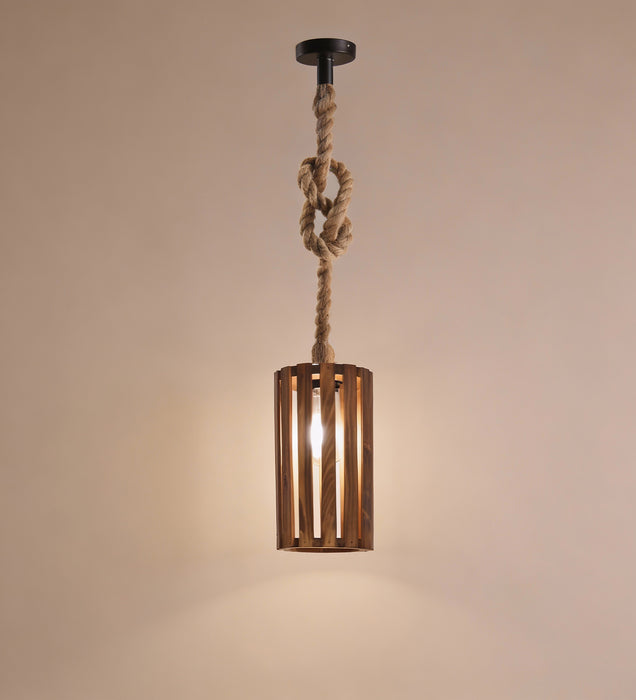 Casa Brown Wooden Single Hanging Lamp