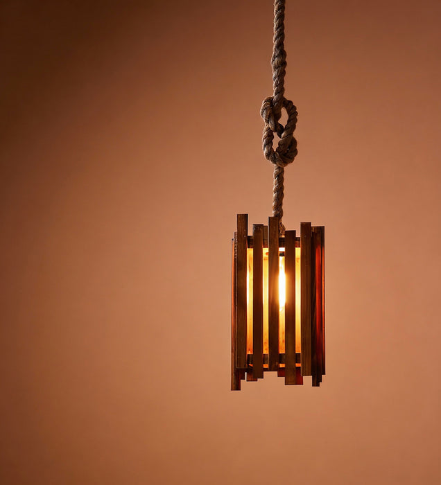 Palisade Brown Wooden Single Hanging Lamp