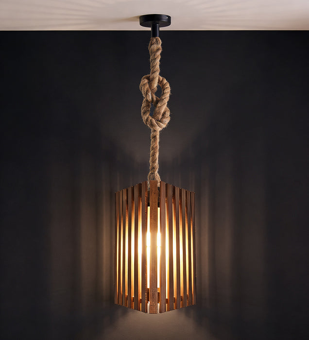 Trika Brown Wooden Single Hanging Lamp