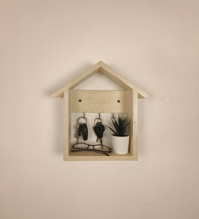 Torino Wooden Wall Shelf Organiser with Key Holders