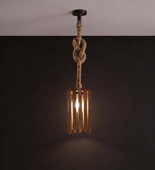 Casa Brown Wooden Single Hanging Lamp