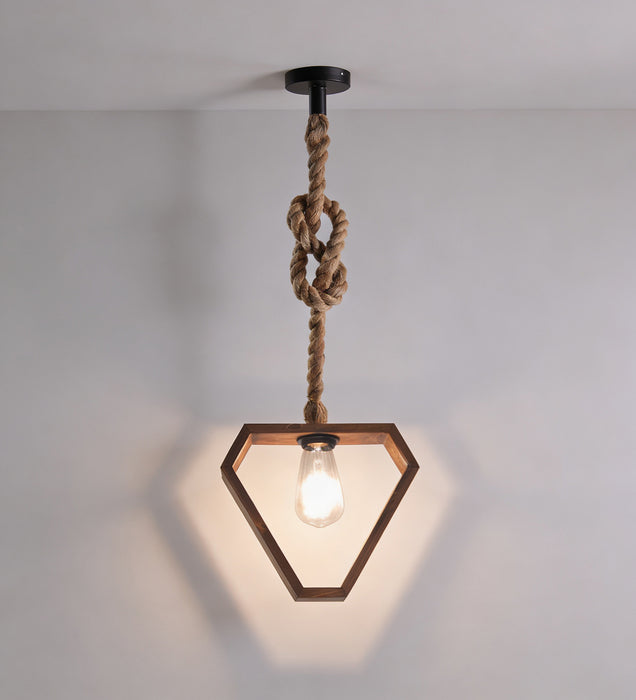 Clark Brown Wooden Single Hanging Lamp