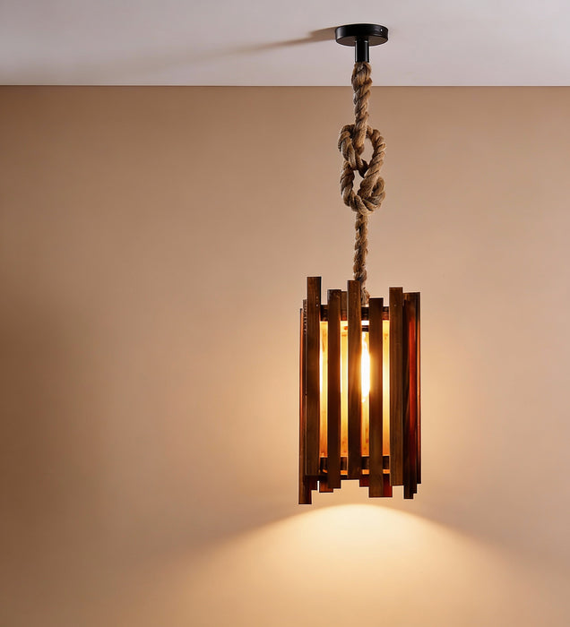 Palisade Brown Wooden Single Hanging Lamp