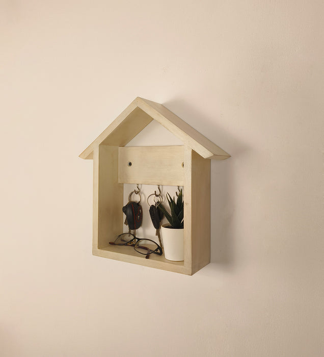 Torino Wooden Wall Shelf Organiser with Key Holders