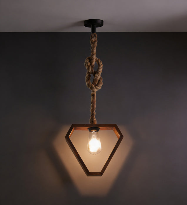Clark Brown Wooden Single Hanging Lamp