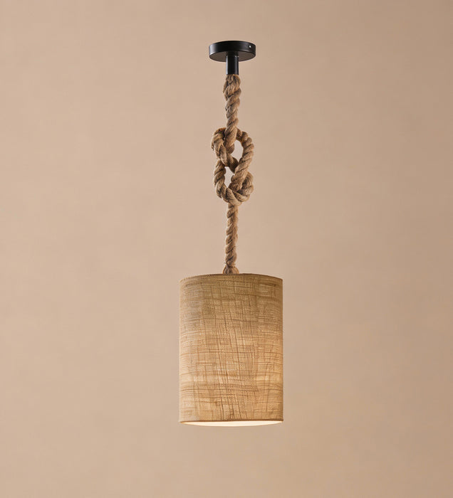 Elementary Beige Wooden Single Hanging Lamp