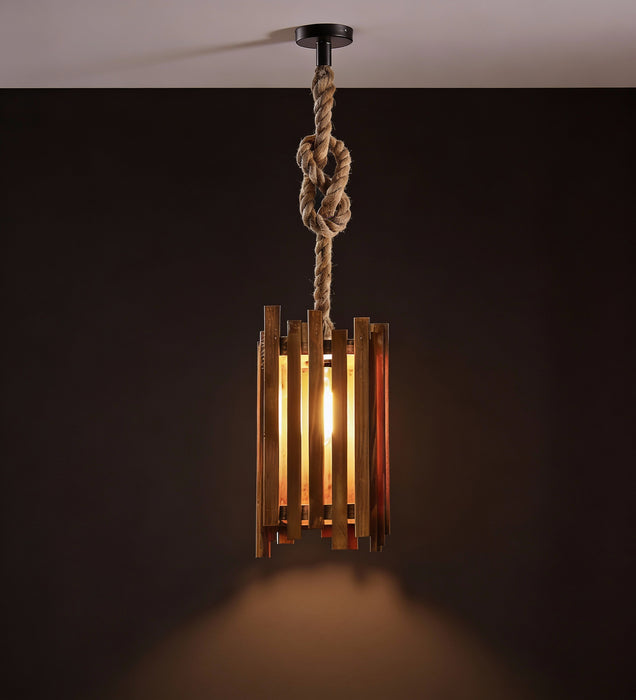 Palisade Brown Wooden Single Hanging Lamp