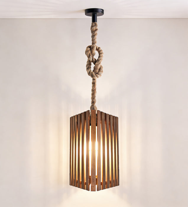Trika Brown Wooden Single Hanging Lamp
