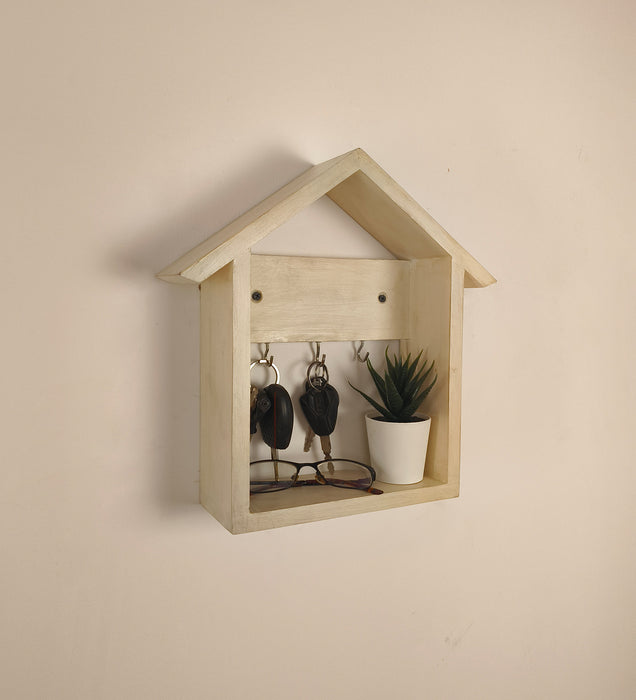 Torino Wooden Wall Shelf Organiser with Key Holders