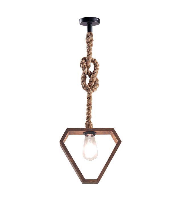Clark Brown Wooden Single Hanging Lamp