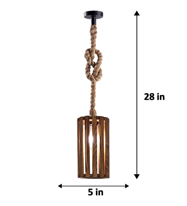 Casa Brown Wooden Single Hanging Lamp