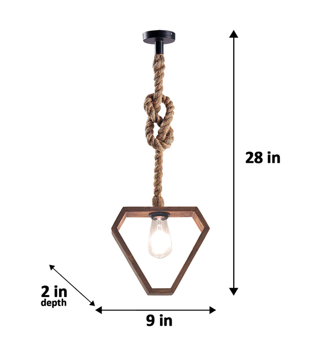 Clark Brown Wooden Single Hanging Lamp