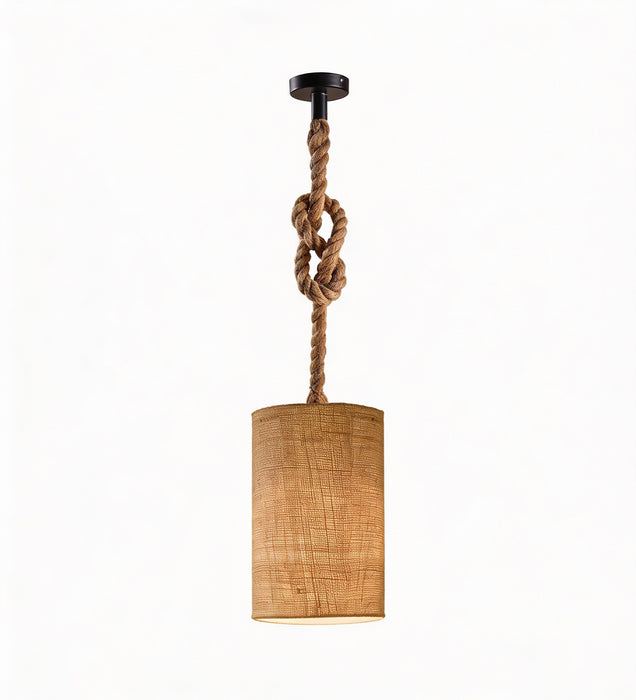 Elementary Beige Wooden Single Hanging Lamp