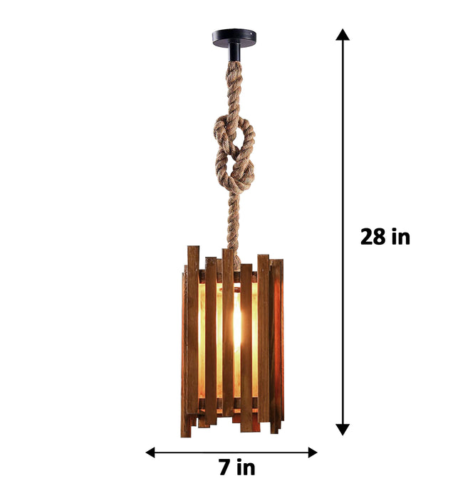 Palisade Brown Wooden Single Hanging Lamp