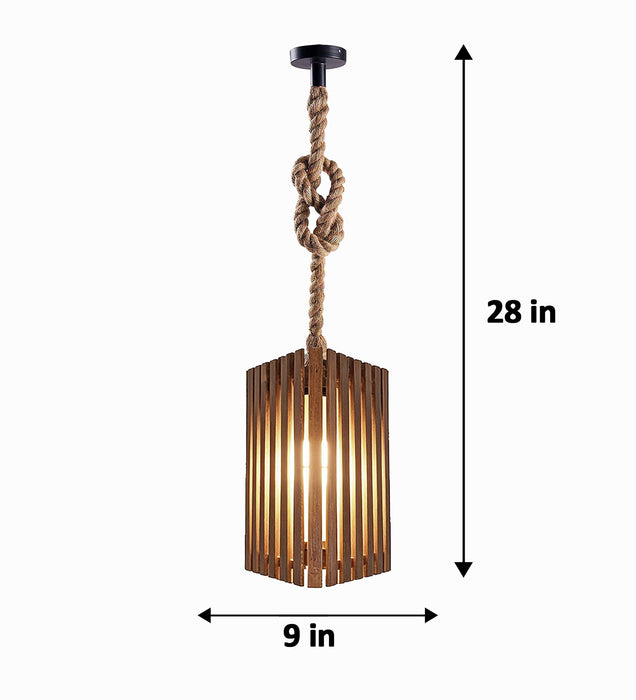Trika Brown Wooden Single Hanging Lamp