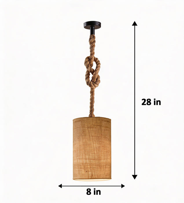 Elementary Beige Wooden Single Hanging Lamp