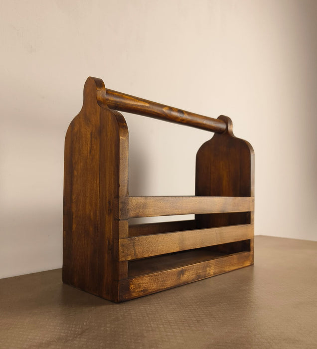 ADORA Wooden Bottle & Cutlery Holder