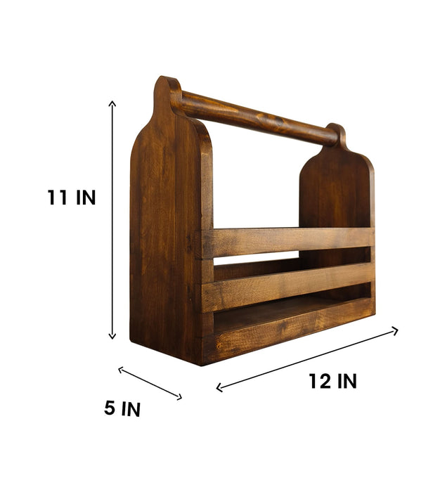 ADORA Wooden Bottle & Cutlery Holder