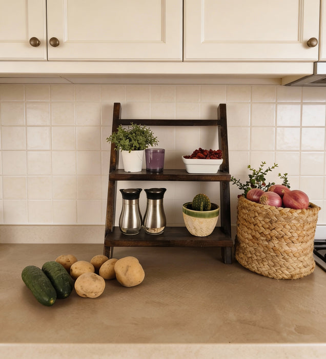 AMELIA Wooden Shelf 2 Step Ladder