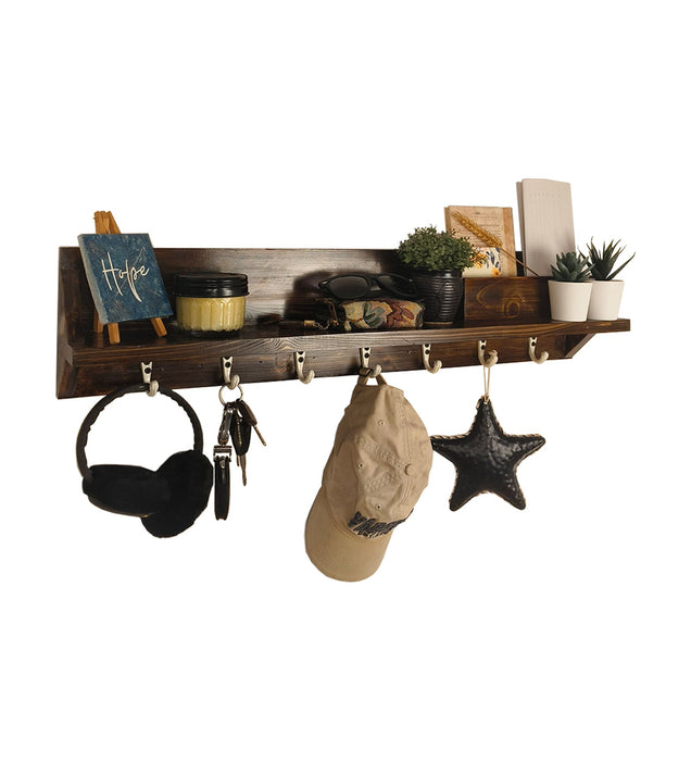 ANDRE Wooden Wall Organiser with Key Holders