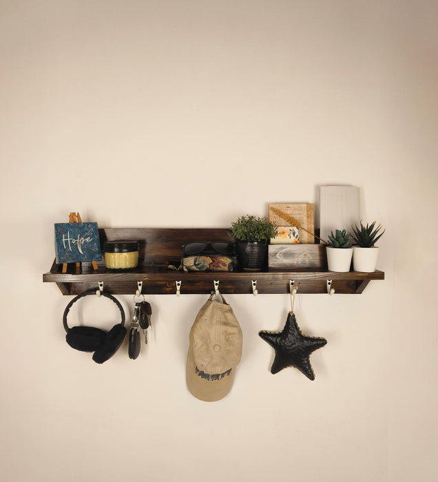ANDRE Wooden Wall Organiser with Key Holders