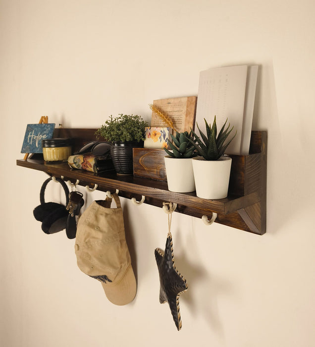 ANDRE Wooden Wall Organiser with Key Holders