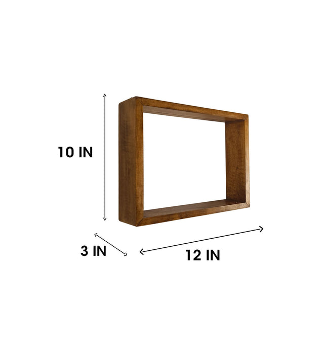 ARTHUR III Rectangular Shaped Set of 3 Wooden Wall Shelves