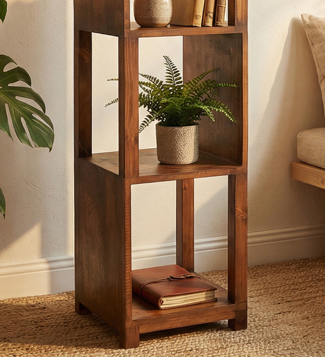 Agnes Wooden Floor Lamp with Brown Base and Jute Fabric Lampshade