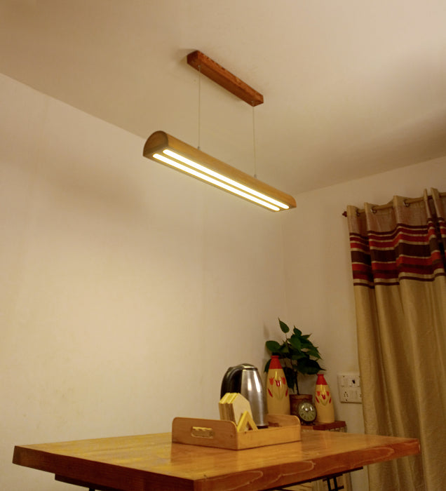 Alba 36 Brown Wooden LED Hanging Lamp