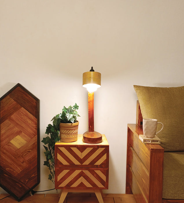 Alice Brown Wooden Table Lamp