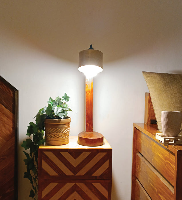 Alice Brown Wooden Table Lamp
