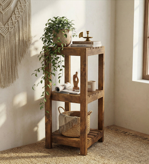 Amos 2 Tier Solid Wood End Table