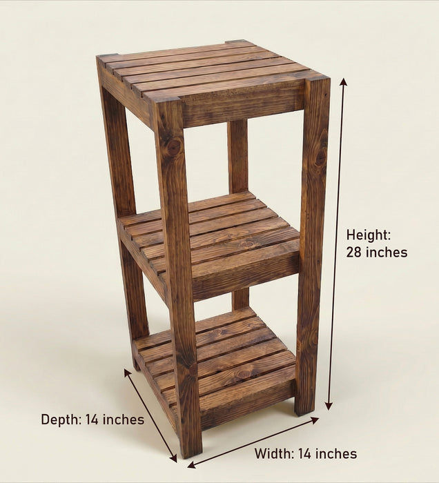 Amos 2 Tier Solid Wood End Table