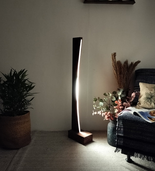 Arc LED Wooden Floor Lamp