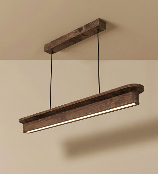 Art Deco 36 Brown Wooden LED Hanging Lamp