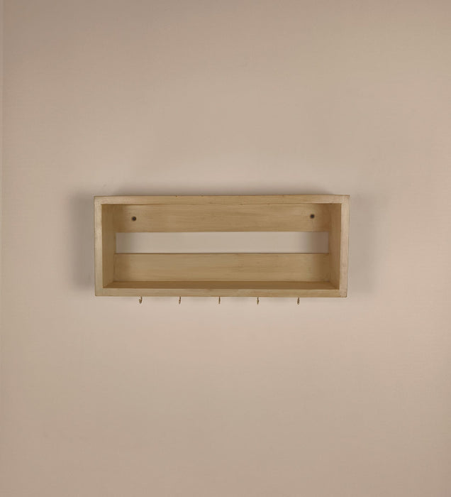 Avalon Wooden Wall Shelf Organiser with Key Holders