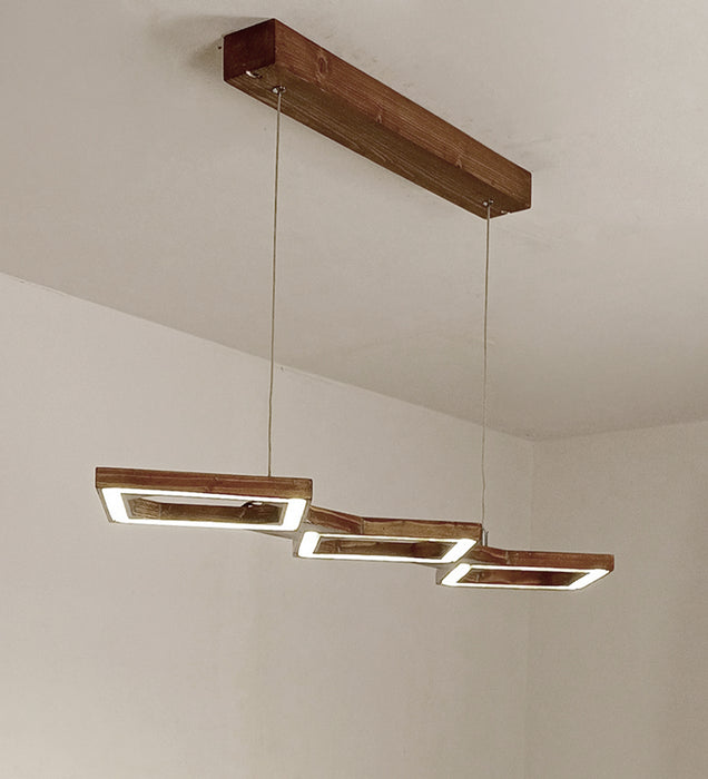 Awry 36 Brown Wooden LED Hanging Lamp