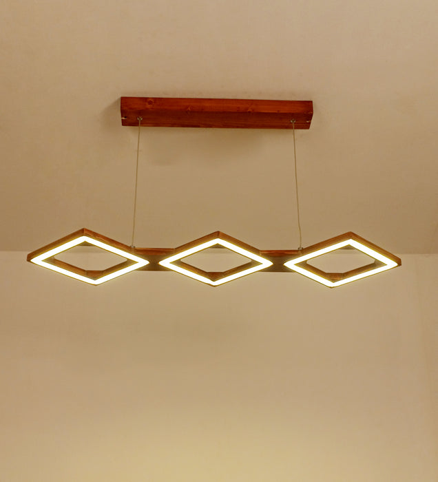 Awry 36 Brown Wooden LED Hanging Lamp