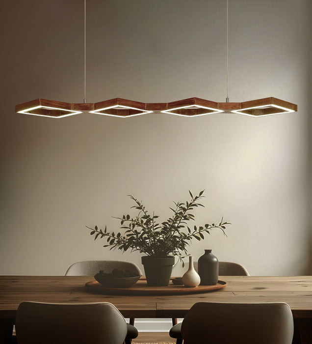 Awry 48 Brown Wooden LED Hanging Lamp