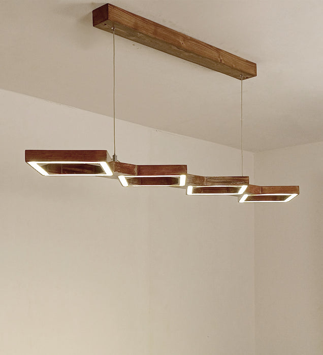 Awry 48 Brown Wooden LED Hanging Lamp